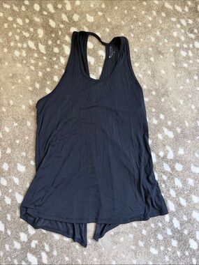 Athleta Black Racerback Tie-Back Tank
